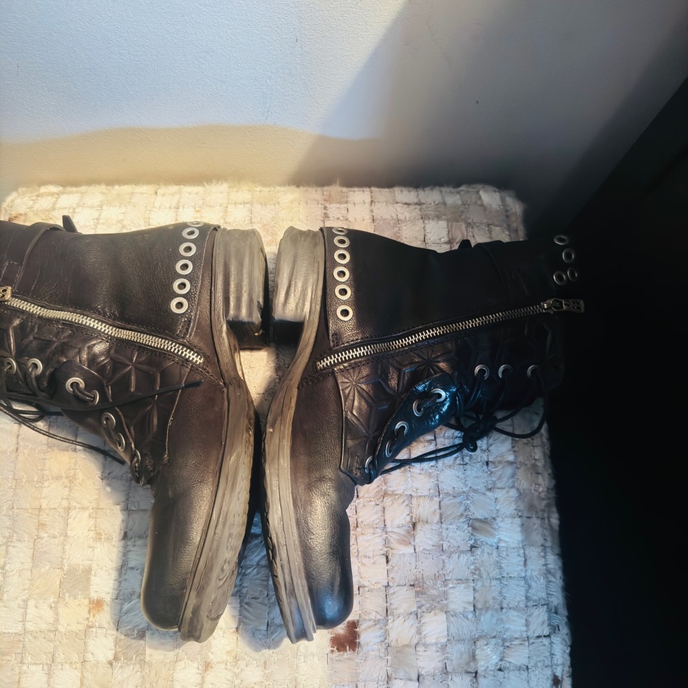 A.S.98 Black and Brown Combat Boots - Picture 7 of 7